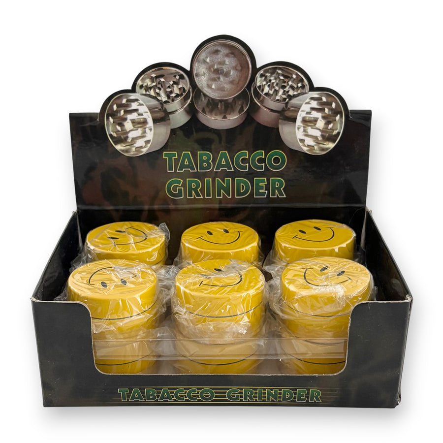 Smiley Face 3-Part Metal Grinders – 40mm