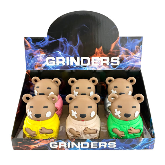 Street-Style Bear Herb Grinders – Assorted Colors