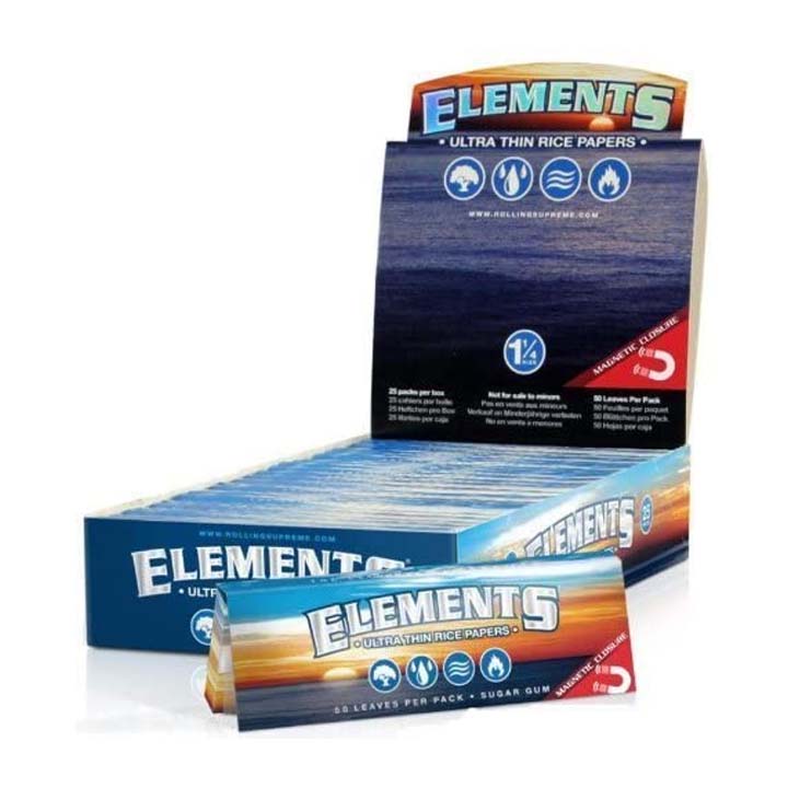 Elements Ultra Thin Rice Papers 1-1/4 Size 50/pack 25/box