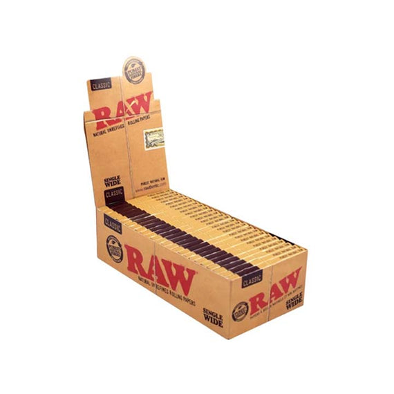RAW Classic Single Wide 25 packs/box