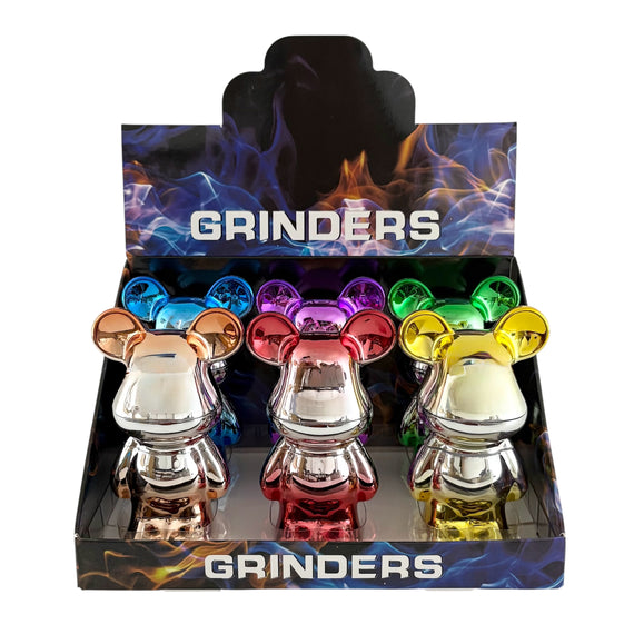 3-Piece Bear Design Metal Grinder – Assorted Colors