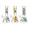 10" Glow-in-the-Dark Floral Beaker Bong