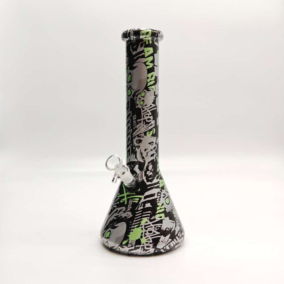 13" 7mm Calavera Hydrographic Glass Bong-Assorted Designs