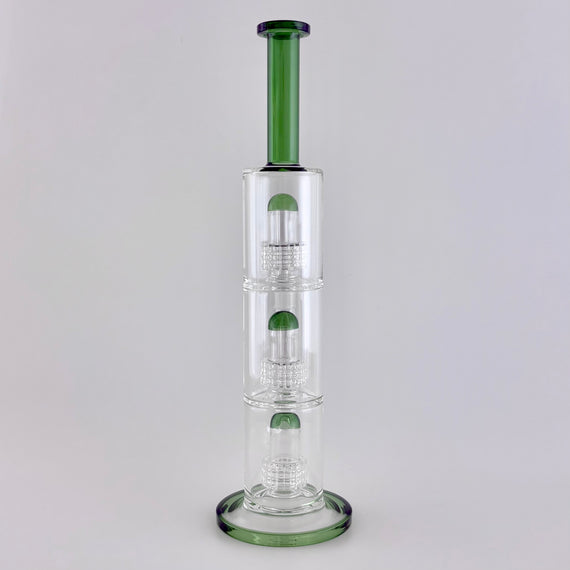 17" Triple Dome Percolator Water Pipe with 14mm Handle Bowl Piece