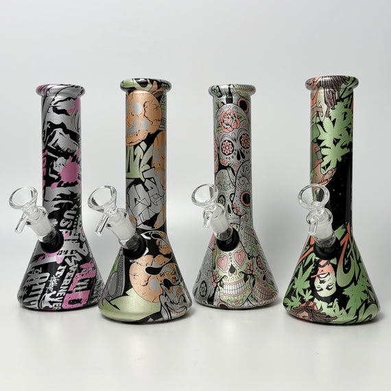 8.5" 5mm Hydrographic Glass Beaker Bong-1