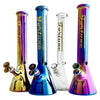 14"  4mm Electroplate Glass Bong- Assorted Colour