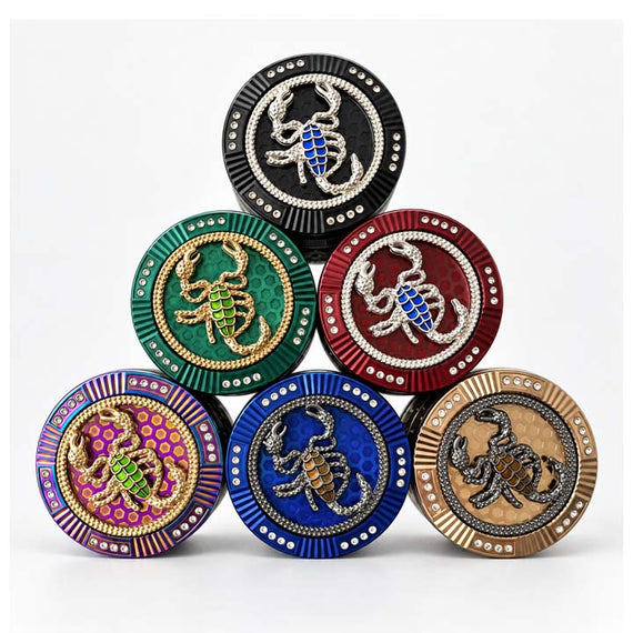 63mm 4-Piece Scorpion & Skull Metal Grinder