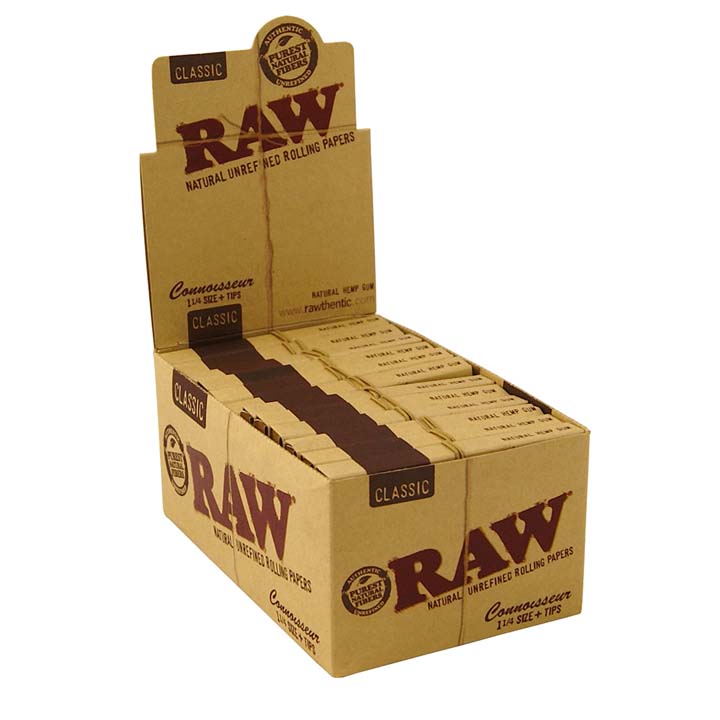 Raw Classic Connoisseur 1 14 Rolling Papers And Tips 24ct Super Supplys 9128