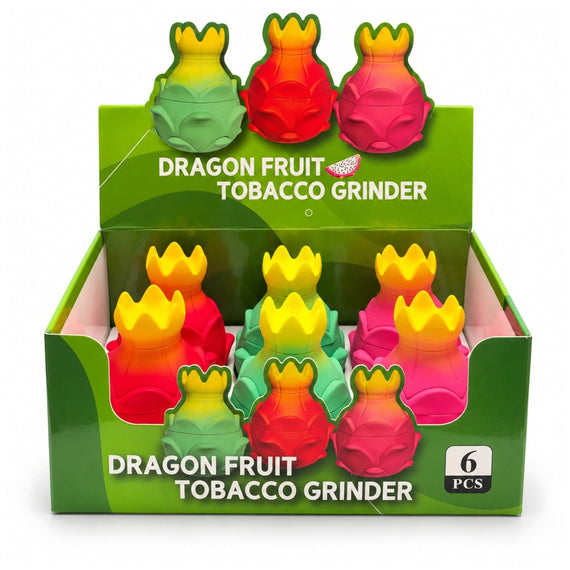 Dragon Fruit 4-Part Grinder – 48mm | 88mm Tall | 6 PCS Display