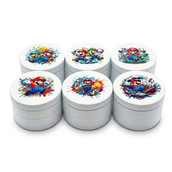 63mm x 42mm Retro Gaming 4-Part Metal Herb Grinder – 6PCS Display