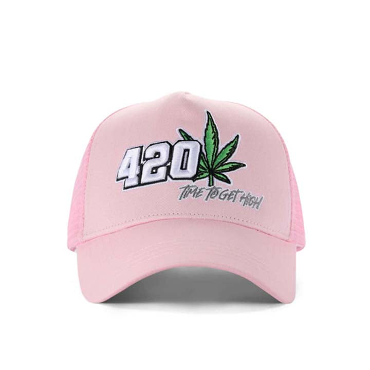 5 Panel Hat 420 Leaf Pink