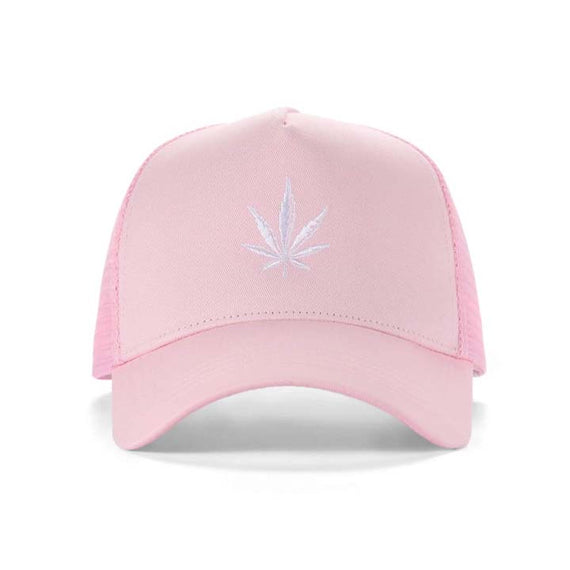 5 Panel Hat Leaf Pink