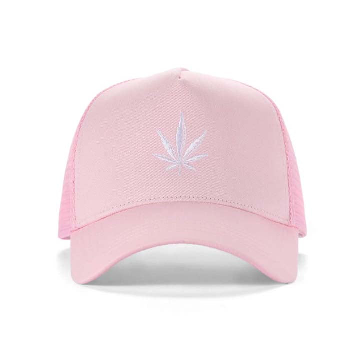 5 Panel Hat Leaf Pink