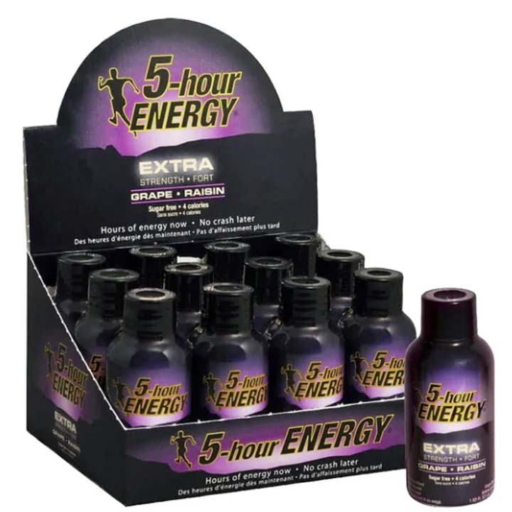 5 Hrs ENERGY Extra-strength Grape Shot, 12-count