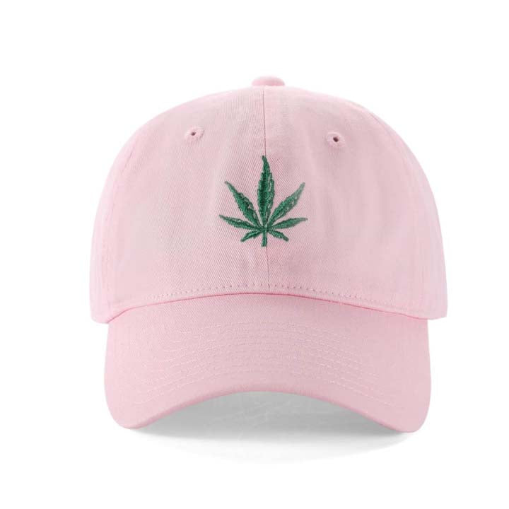6 Panel Hat Leaf Pink