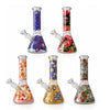10" Designer-Inspired Floral Glass Beaker Water Pipe – Assorted Designs