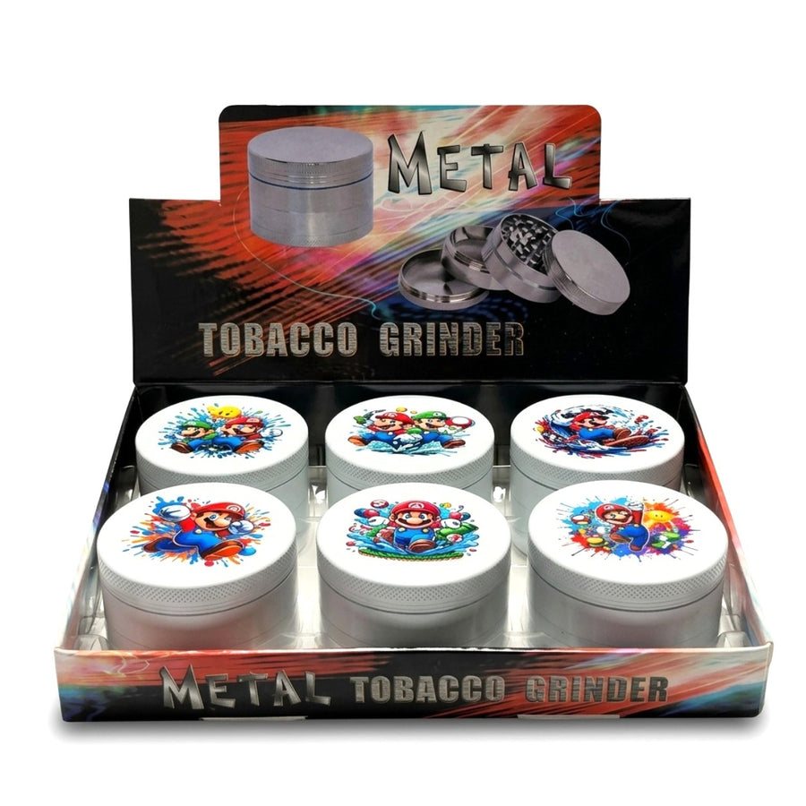 63mm x 42mm Retro Gaming 4-Part Metal Herb Grinder – 6PCS Display