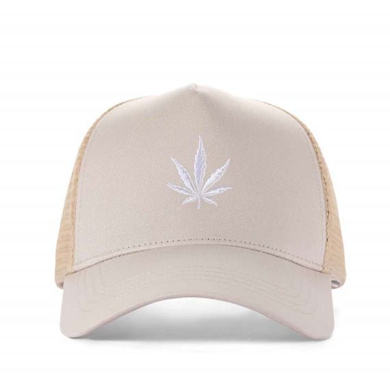 5 Panel Hat Leaf Beige