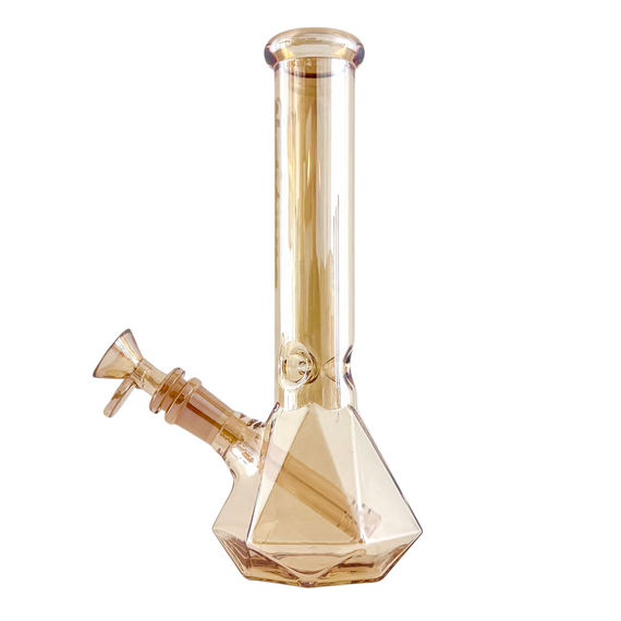 Fortune | 10" Geometric Hexagon Electroplated Glass Bong