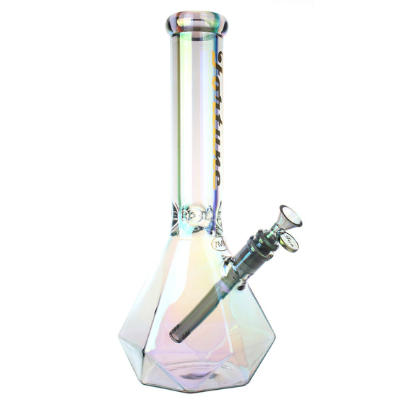 Fortune | 14" 7mm Electroplated Hexagon Glass Bong