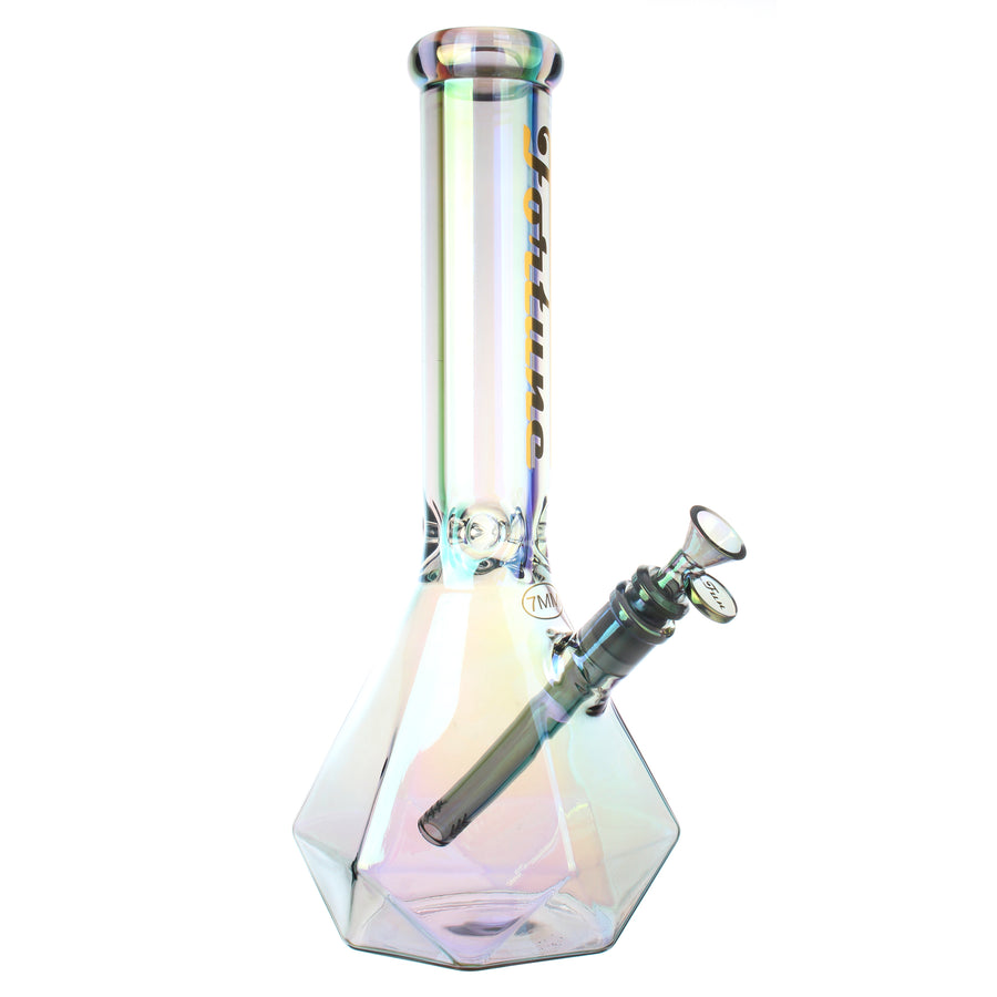 Fortune | 14" 7mm Electroplated Hexagon Glass Bong