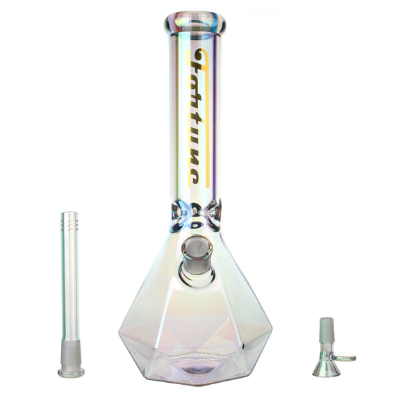 Fortune | 14" 7mm Electroplated Hexagon Glass Bong