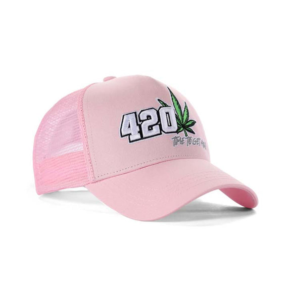 5 Panel Hat 420 Leaf Pink