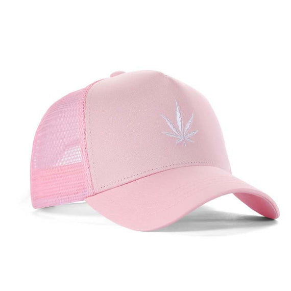 5 Panel Hat Leaf Pink