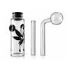 5" Glass Oil Burner Water Pipe with Cannabis Leaf Design – 22-Piece Jar