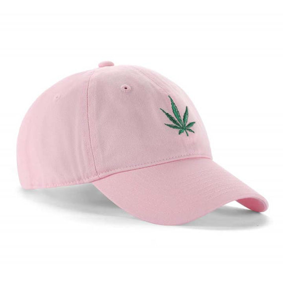 6 Panel Hat Leaf Pink