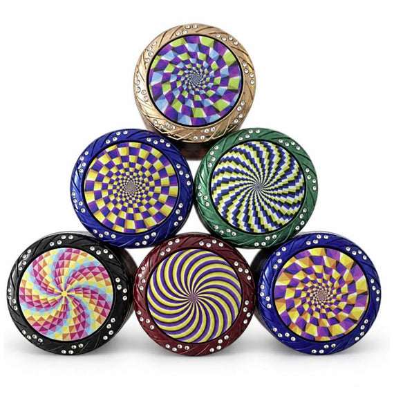 63mm 4-Piece Optical Illusion Metal Grinder – 6-Piece Display