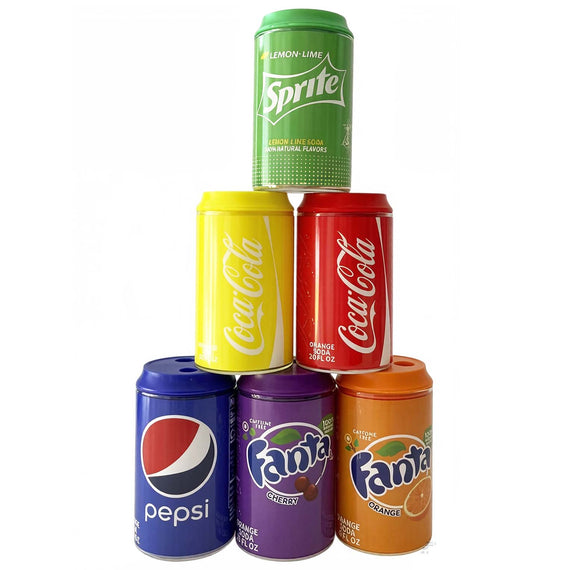 Soda Can  Glass Bong Assorted Design-6 Pcs/Display