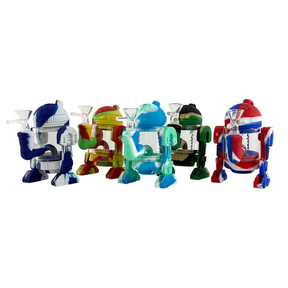 6.5" Silicone R2D2-Inspired Water Pipe