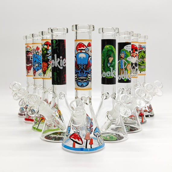 9" 4mm Assorted Characters Beaker Bong