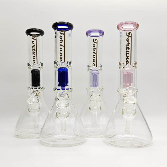 Fortune | 14" 7mm Tree Percolator Beaker Glass Bong [P145007]