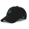 6 Panel Hat Leaf Black