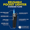Clipper Jet Flame Reusable Lighters – 48 Pack (Solid Colors)