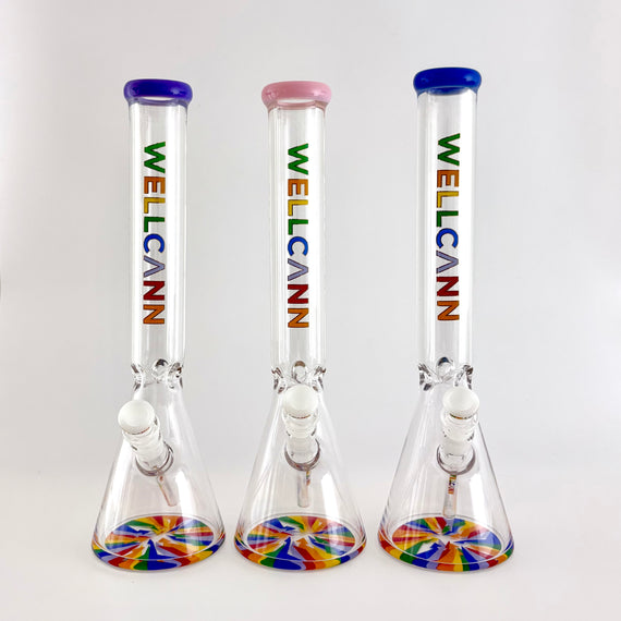 Wellcann 17" Thickened Base Psychedelic Beaker Glass Bong