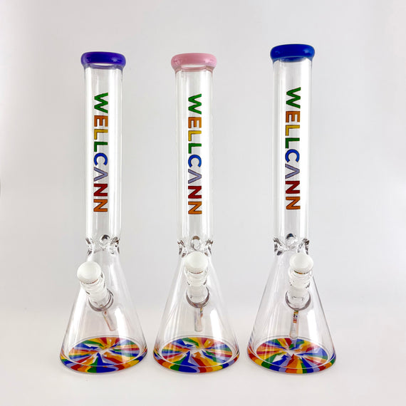 Wellcann 17" Thickened Base Psychedelic Beaker Glass Bong