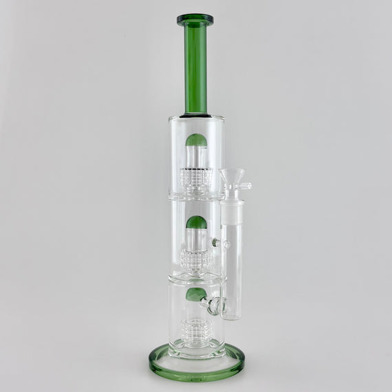 17" Triple Dome Percolator Water Pipe with 14mm Handle Bowl Piece
