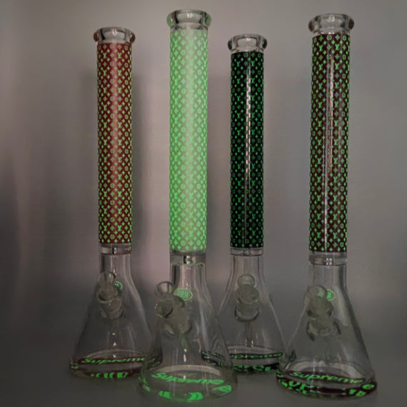 20" Stylish Designed 9mm Glow in the dark Glass Bong [LV205009]