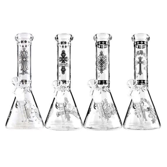 10" Gothic Cross Beaker Bong Series – 4mm Thick Glass