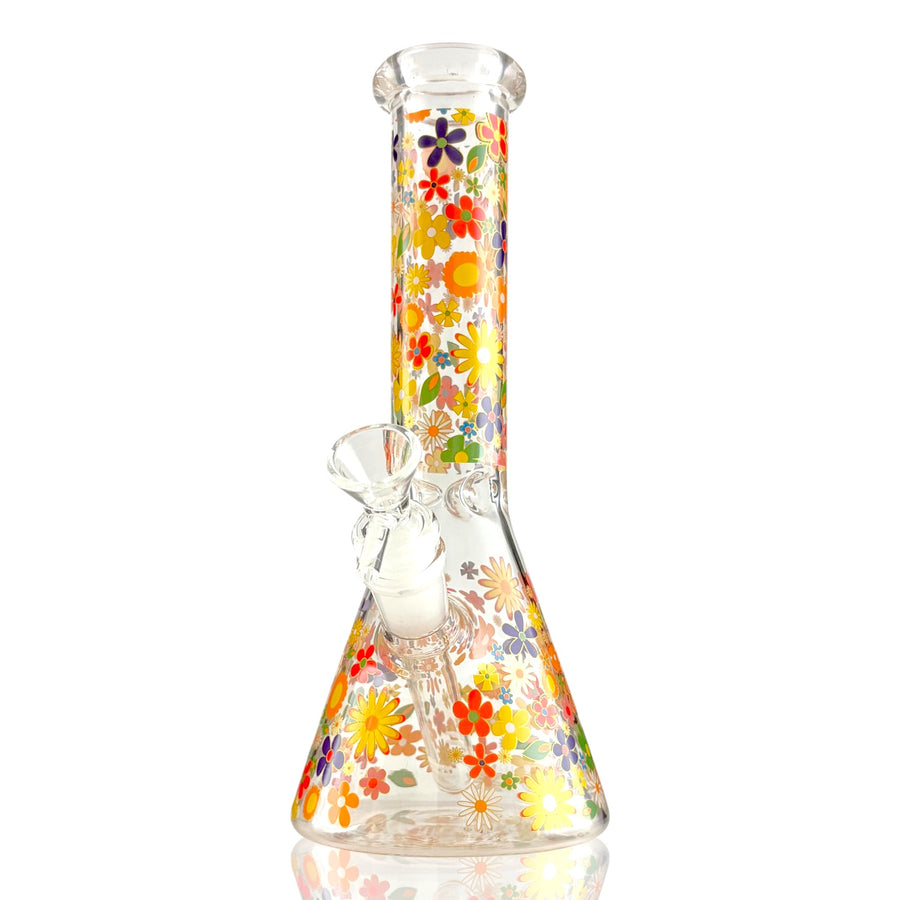 10" Floral Garden Beaker Bong Series – 4mm Thick Glass