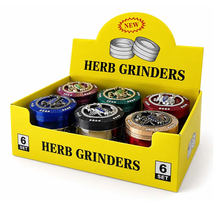 63mm 4-Piece Scorpion & Skull Metal Grinder