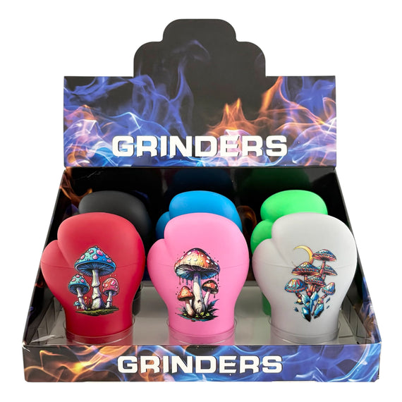 4-Piece Mushroom Boxing Glove Shaped Grinder – Assorted Colors