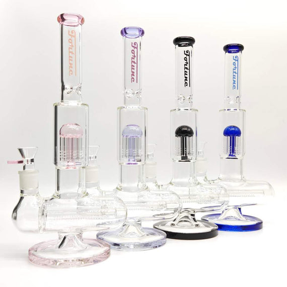 Fortune | 14" Double Inline Stemless to Grid Percolator Bong