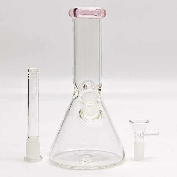 8" Color 4mm Beaker Glass Bong