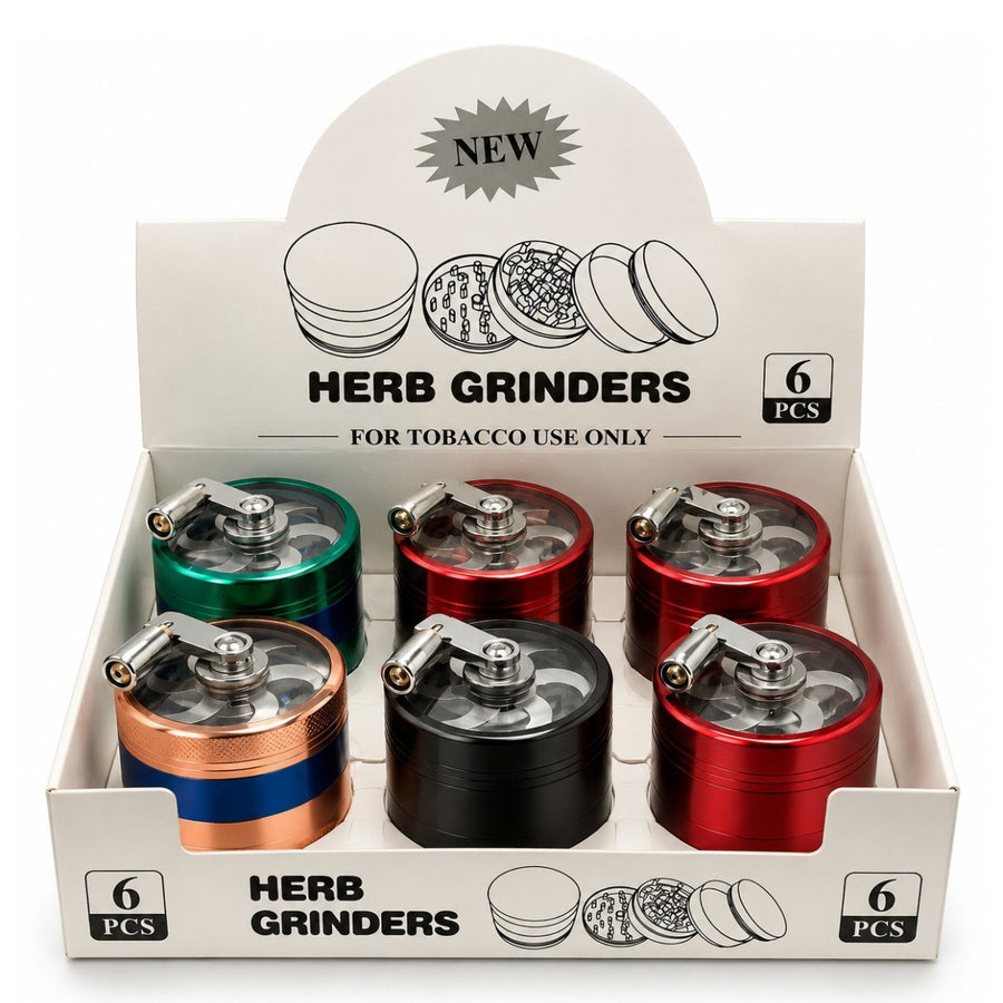 55mm 4-Piece Hand-Crank Metal Grinder