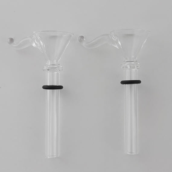 2" Glass Stem Part with Handle – 2 Pack