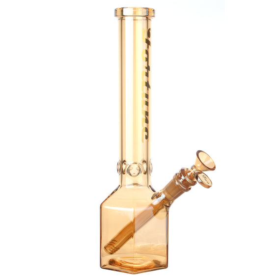 Fortune | 12" Hexagon Electroplated Barrel Base Glass Bong
